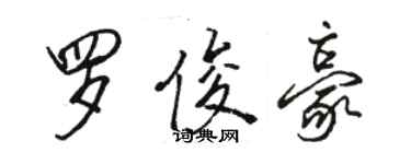 駱恆光羅俊豪行書個性簽名怎么寫