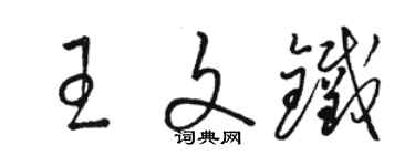 駱恆光王文鐵草書個性簽名怎么寫