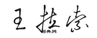駱恆光王拉索草書個性簽名怎么寫