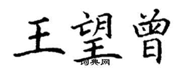 丁謙王望曾楷書個性簽名怎么寫