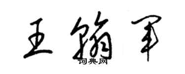 梁錦英王翰軍草書個性簽名怎么寫