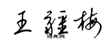 梁錦英王疆梅草書個性簽名怎么寫