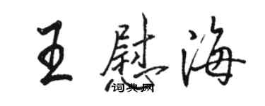 駱恆光王慰海行書個性簽名怎么寫