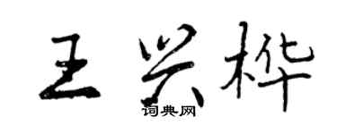 曾慶福王興樺行書個性簽名怎么寫