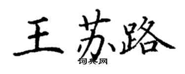 丁謙王蘇路楷書個性簽名怎么寫