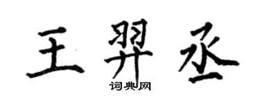 何伯昌王羿丞楷書個性簽名怎么寫