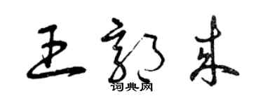 曾慶福王郭來草書個性簽名怎么寫