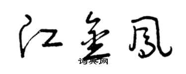 曾慶福江金鳳草書個性簽名怎么寫