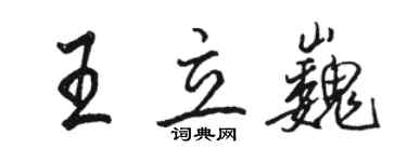 駱恆光王立巍行書個性簽名怎么寫