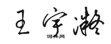 駱恆光王宇凝草書個性簽名怎么寫