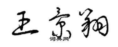 曾慶福王景翔草書個性簽名怎么寫