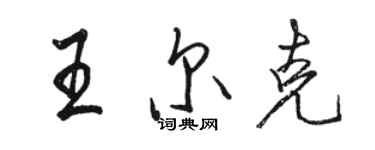 駱恆光王爾克行書個性簽名怎么寫