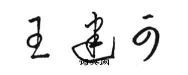 駱恆光王建可草書個性簽名怎么寫