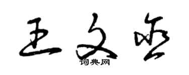 曾慶福王文含草書個性簽名怎么寫