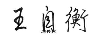 駱恆光王自衡行書個性簽名怎么寫