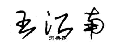 朱錫榮王江南草書個性簽名怎么寫