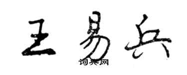 曾慶福王易兵行書個性簽名怎么寫
