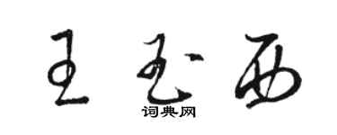 駱恆光王玉西草書個性簽名怎么寫