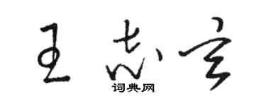 駱恆光王志玄草書個性簽名怎么寫