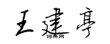 王正良王建亭行書個性簽名怎么寫