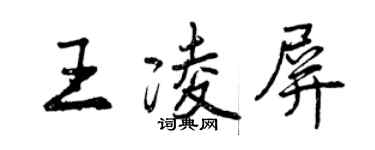 曾慶福王凌屏行書個性簽名怎么寫