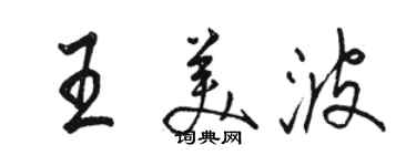 駱恆光王美波行書個性簽名怎么寫