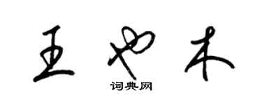 梁錦英王也木草書個性簽名怎么寫