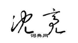 梁錦英沈亮草書個性簽名怎么寫