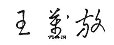 駱恆光王萬放草書個性簽名怎么寫