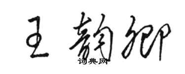 駱恆光王韻卿草書個性簽名怎么寫