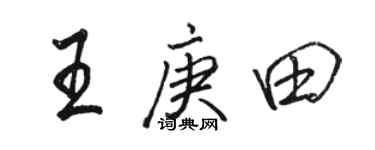 駱恆光王庚田行書個性簽名怎么寫