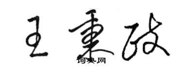 駱恆光王秉政草書個性簽名怎么寫