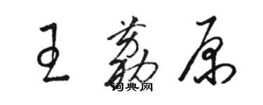 駱恆光王荔原草書個性簽名怎么寫