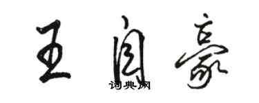 駱恆光王自豪行書個性簽名怎么寫