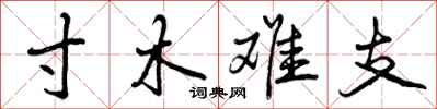 曾慶福寸木難支行書怎么寫