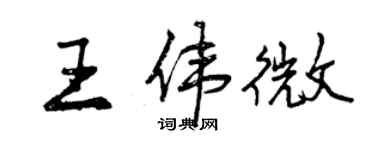 曾慶福王偉微行書個性簽名怎么寫