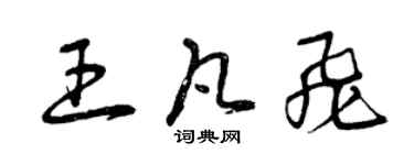 曾慶福王凡飛草書個性簽名怎么寫