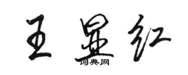 駱恆光王顯紅行書個性簽名怎么寫