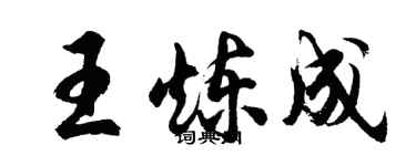 胡問遂王煉成行書個性簽名怎么寫