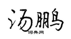 曾慶福湯鵬行書個性簽名怎么寫