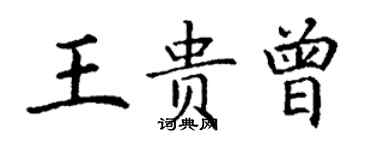 丁謙王貴曾楷書個性簽名怎么寫