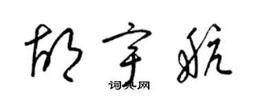 梁錦英胡宇航草書個性簽名怎么寫