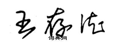 朱錫榮王存德草書個性簽名怎么寫