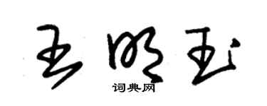 朱錫榮王明玉草書個性簽名怎么寫
