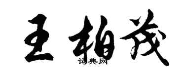 胡問遂王柏茂行書個性簽名怎么寫
