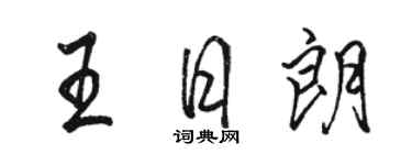 駱恆光王日朗行書個性簽名怎么寫