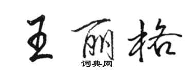 駱恆光王麗格行書個性簽名怎么寫