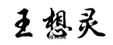 胡問遂王想靈行書個性簽名怎么寫