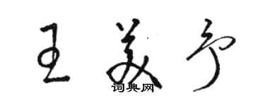 駱恆光王美予草書個性簽名怎么寫