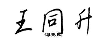 王正良王同升行書個性簽名怎么寫